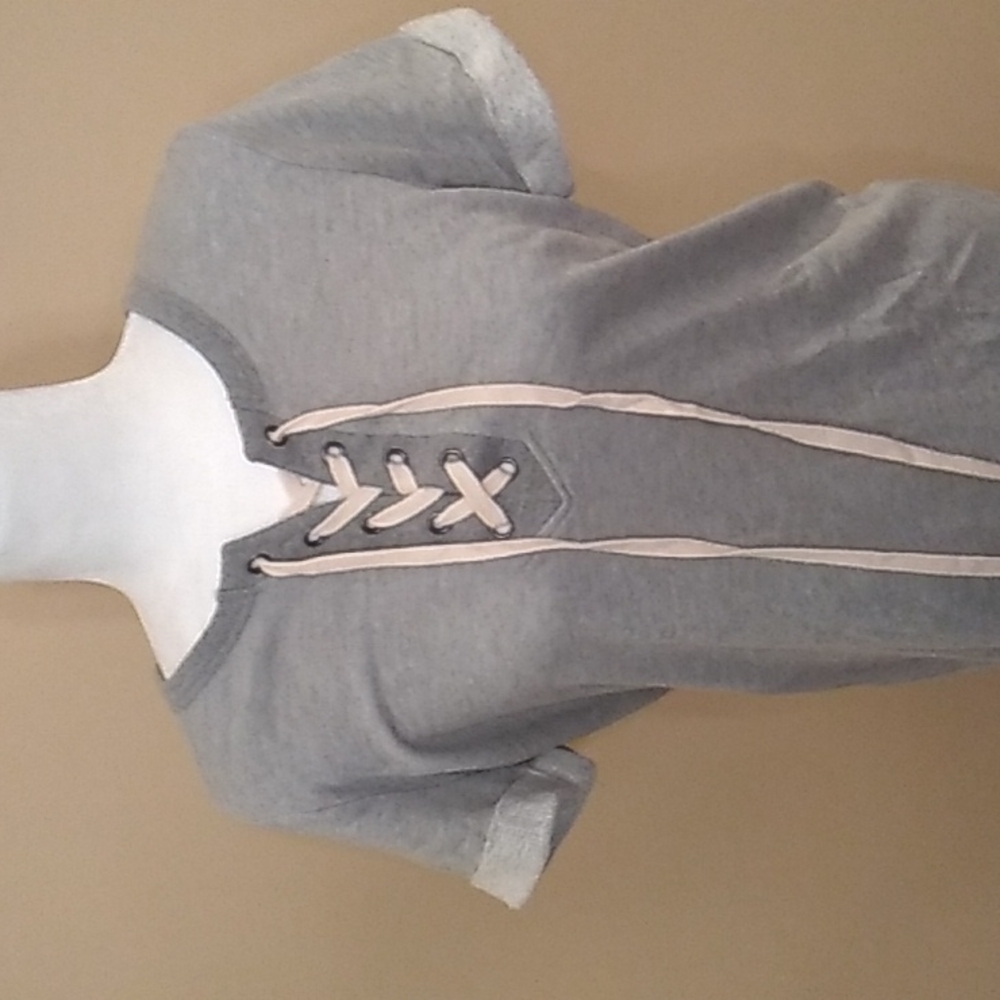 5 for $20! Just be Grey Short Sleeve Sweatshirt Dress - Picture 2 of 6